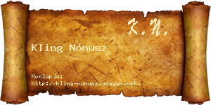 Kling Nónusz névjegykártya